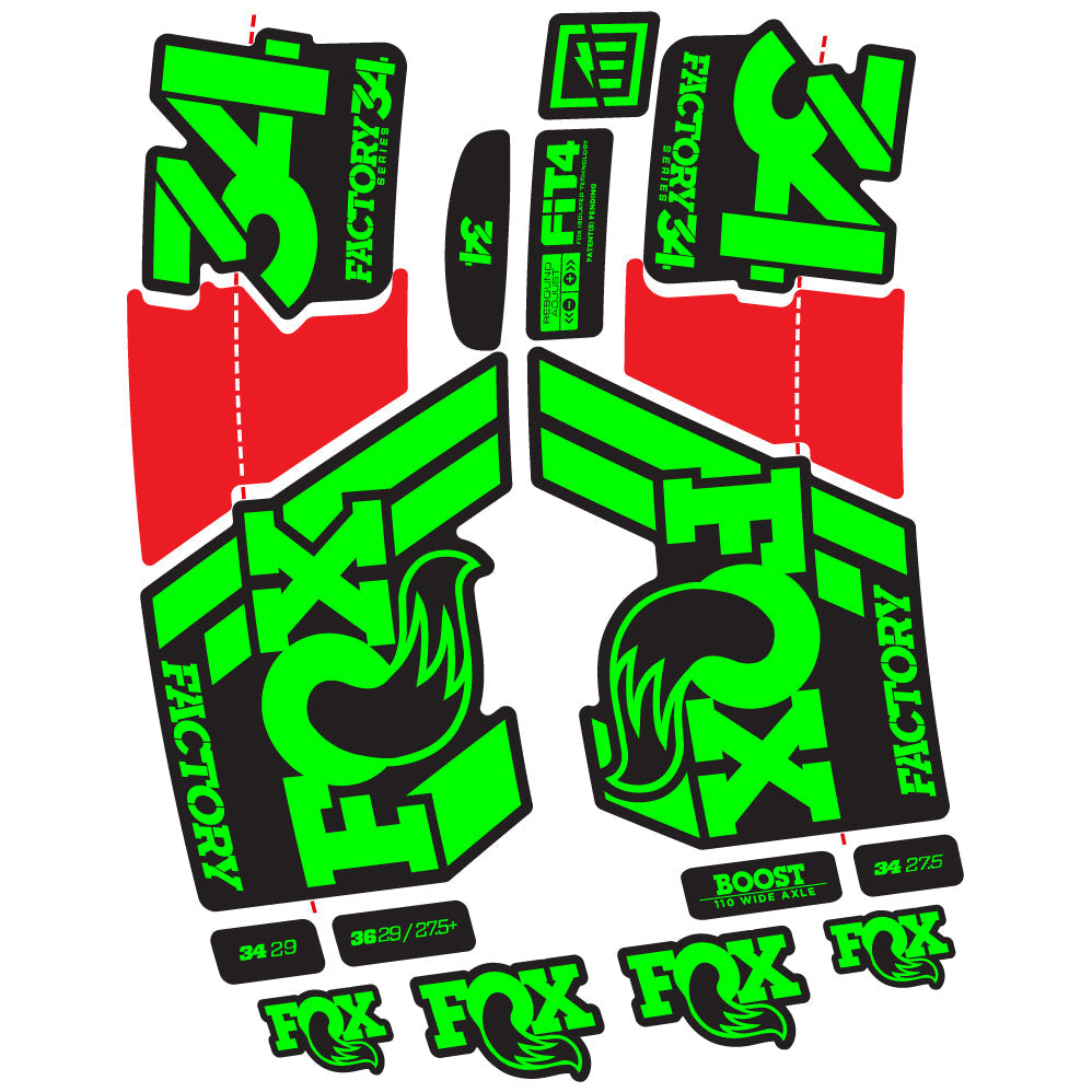 Stickers Fox 34 Factory 2019 compatibles Autocollants fourche VTT
