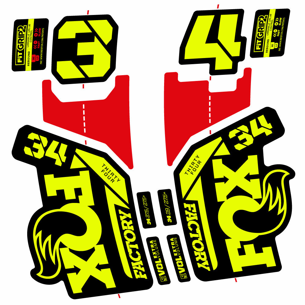 Stickers Fox 34 Factory 29” Autocollants with 2021 2025 MTB Vinyl Stickers Autocollants fourche VTT