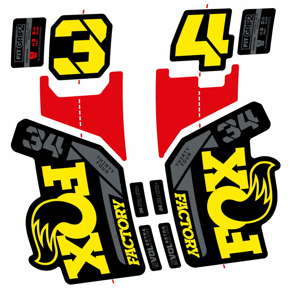 Stickers Fox 34 Factory 29” Autocollants with 2021 2025 MTB Vinyl Stickers Autocollants fourche VTT