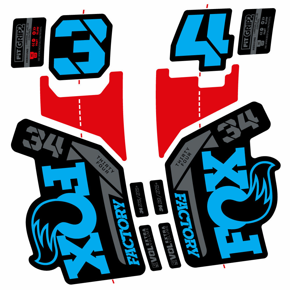 Stickers Fox 34 Factory 29” Autocollants with 2021 2025 MTB Vinyl Stickers Autocollants fourche VTT