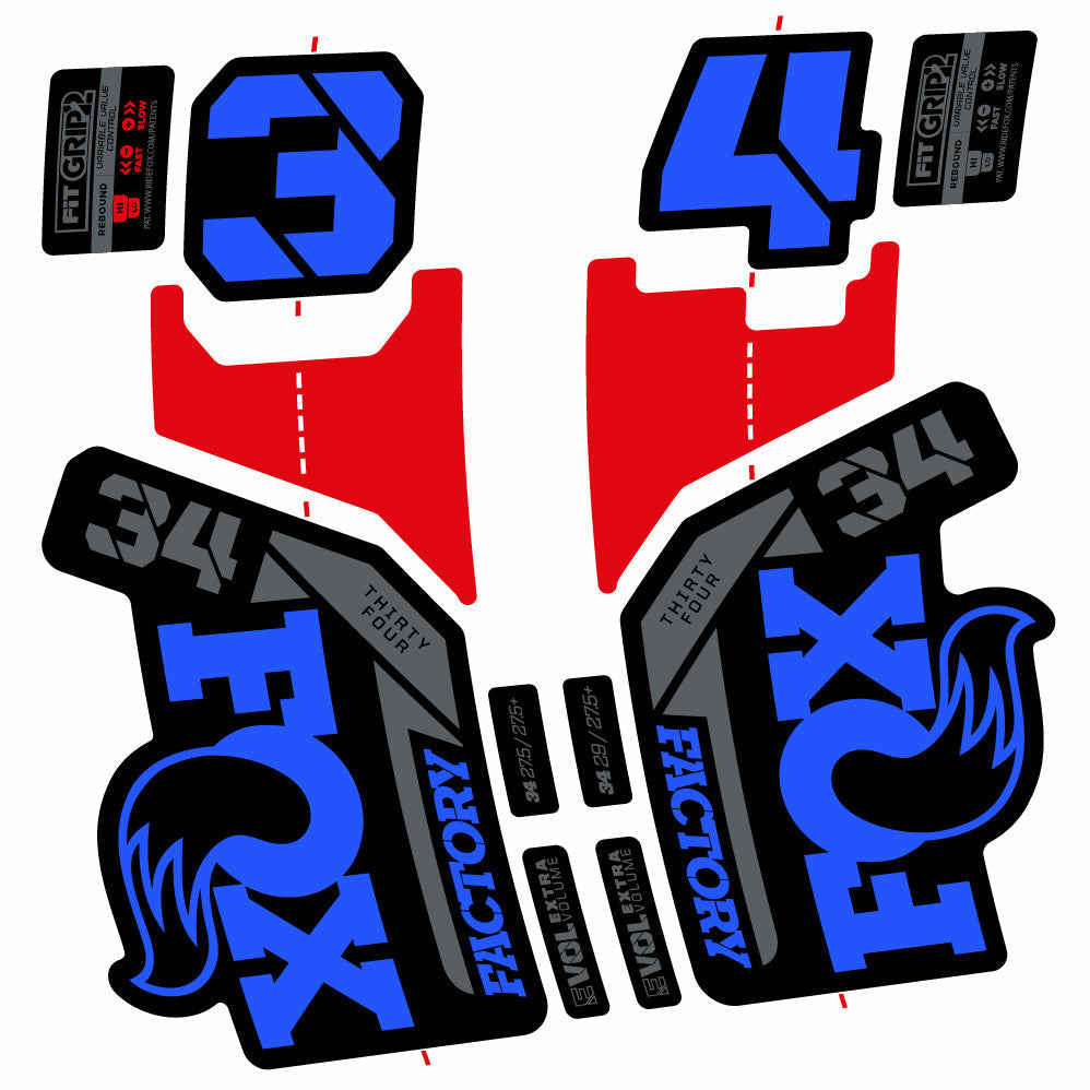 Stickers Fox 34 Factory 29” Autocollants with 2021 2025 MTB Vinyl Stickers Autocollants fourche VTT