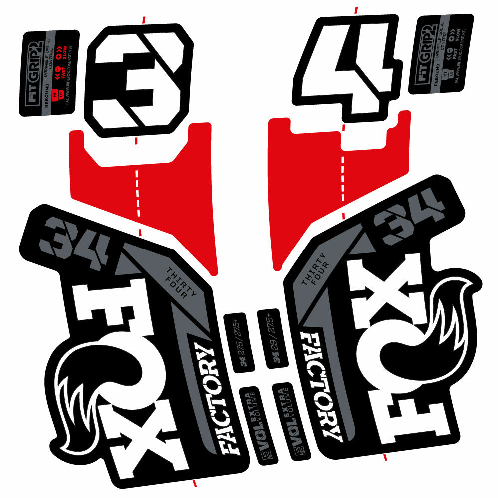 Stickers Fox 34 Factory 29” Autocollants with 2021 2025 MTB Vinyl Stickers Autocollants fourche VTT