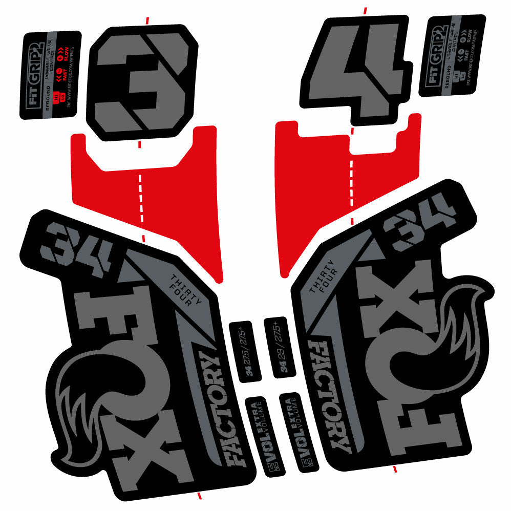 Stickers Fox 34 Factory 29” Autocollants with 2021 2025 MTB Vinyl Stickers Autocollants fourche VTT