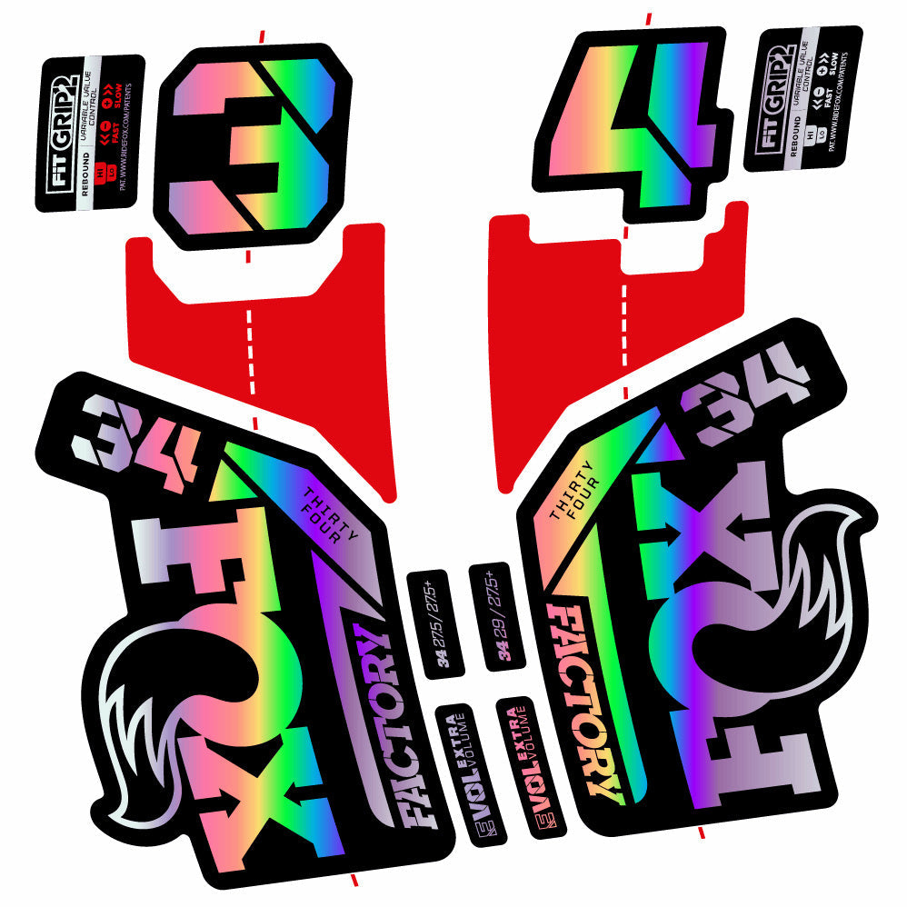Stickers Fox 34 Factory 29” Autocollants with 2021 2025 MTB Vinyl Stickers Autocollants fourche VTT