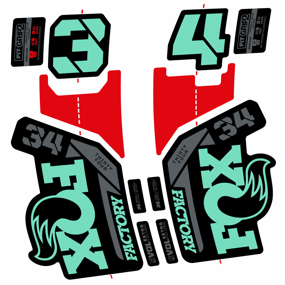 Stickers Fox 34 Factory 29” Autocollants with 2021 2025 MTB Vinyl Stickers Autocollants fourche VTT
