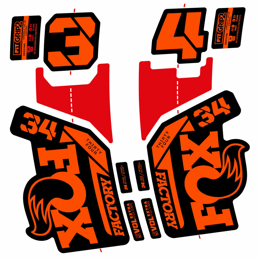 Stickers Fox 34 Factory 29” Autocollants with 2021 2025 MTB Vinyl Stickers Autocollants fourche VTT