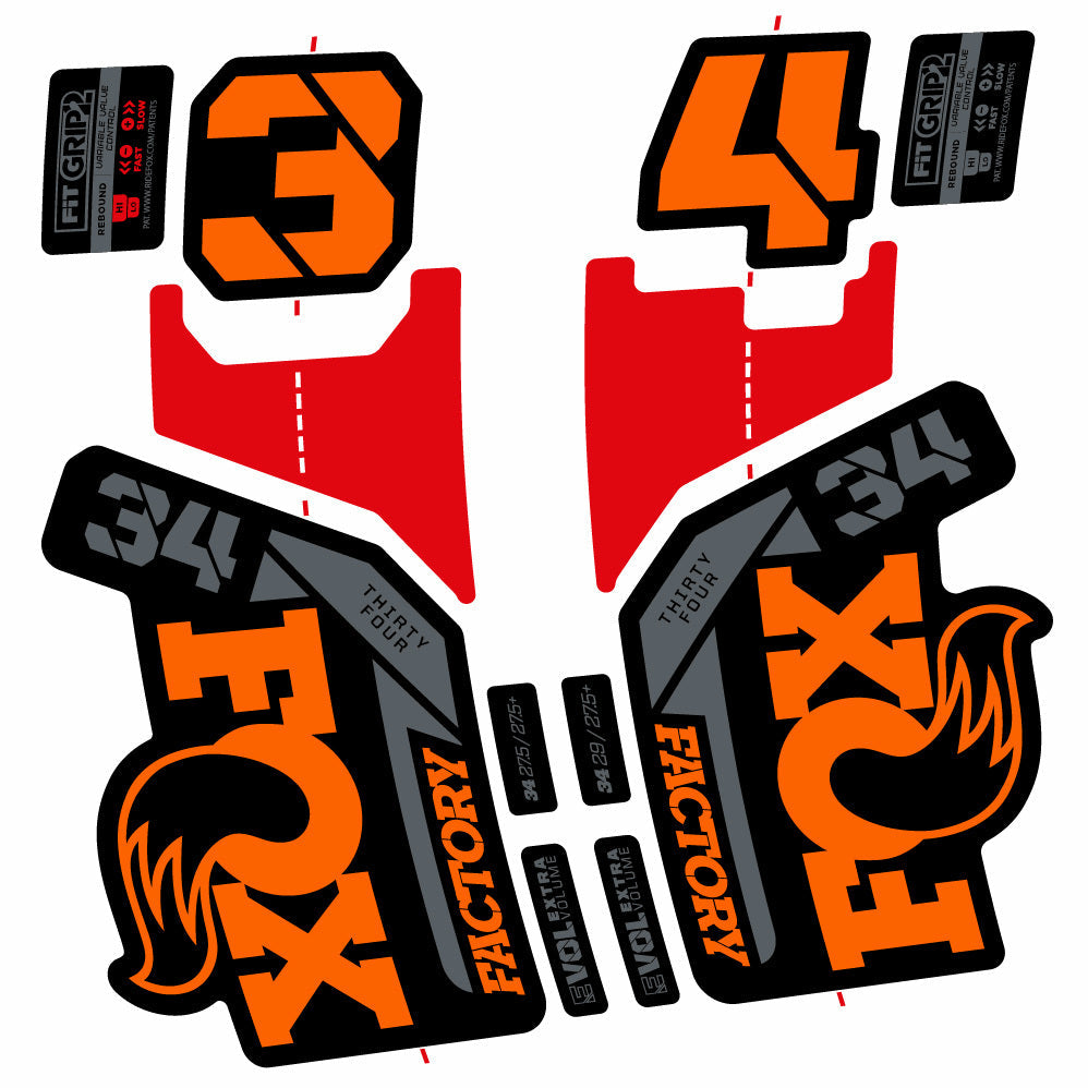Stickers Fox 34 Factory 29” Autocollants with 2021 2025 MTB Vinyl Stickers Autocollants fourche VTT