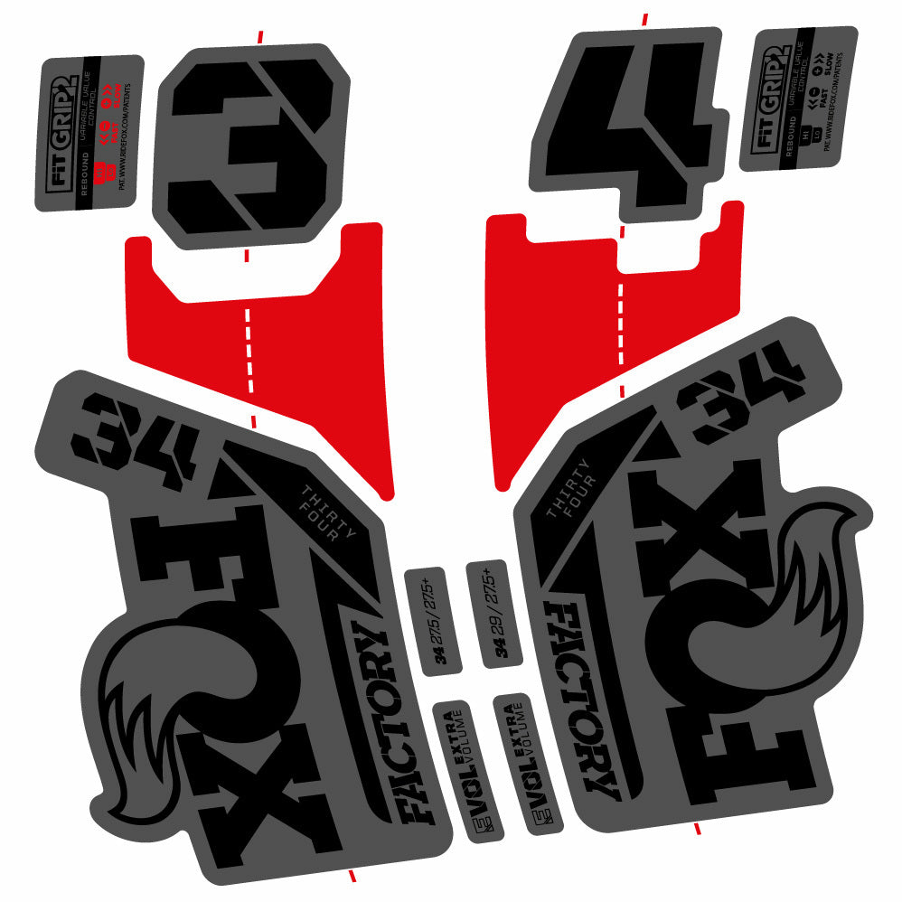 Stickers Fox 34 Factory 29” Autocollants with 2021 2025 MTB Vinyl Stickers Autocollants fourche VTT