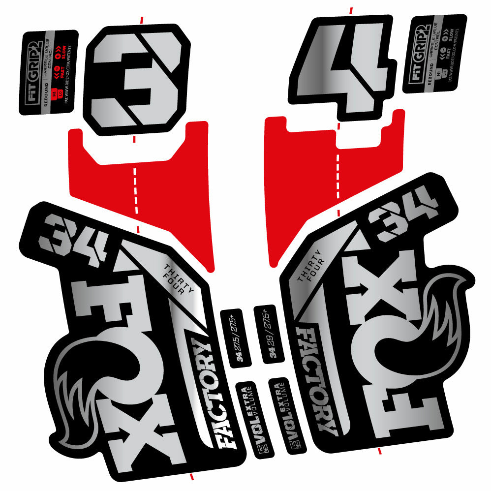 Stickers Fox 34 Factory 29” Autocollants with 2021 2025 MTB Vinyl Stickers Autocollants fourche VTT