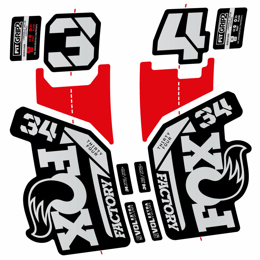 Stickers Fox 34 Factory 29” Autocollants with 2021 2025 MTB Vinyl Stickers Autocollants fourche VTT
