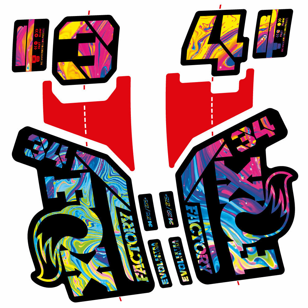 Stickers Fox 34 Factory 29” Autocollants with 2021 2025 MTB Vinyl Stickers Autocollants fourche VTT