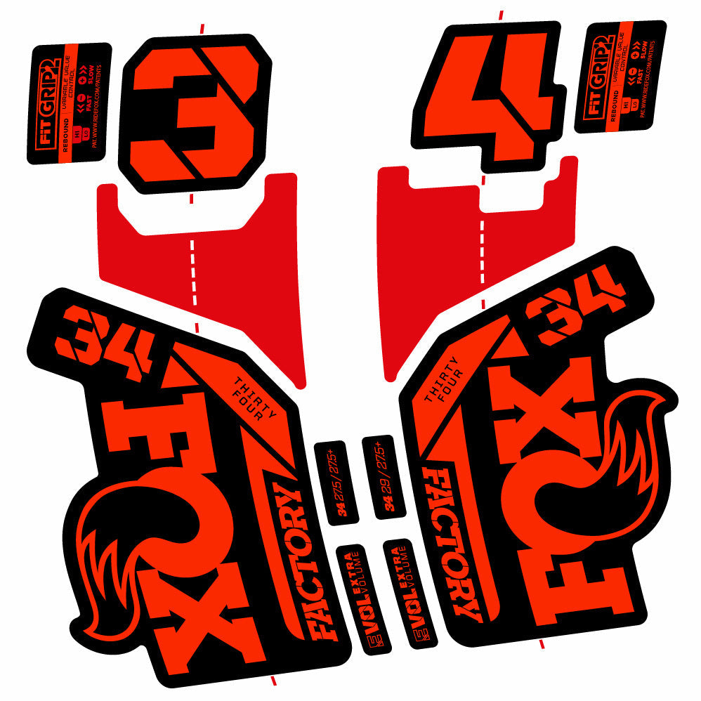 Stickers Fox 34 Factory 29” Autocollants with 2021 2025 MTB Vinyl Stickers Autocollants fourche VTT