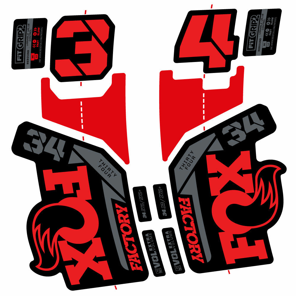 Stickers Fox 34 Factory 29” Autocollants with 2021 2025 MTB Vinyl Stickers Autocollants fourche VTT