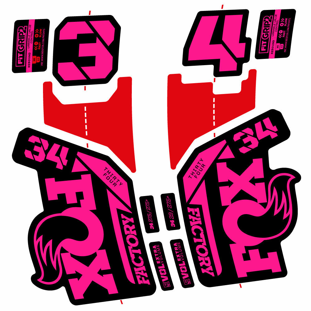 Stickers Fox 34 Factory 29” Autocollants with 2021 2025 MTB Vinyl Stickers Autocollants fourche VTT