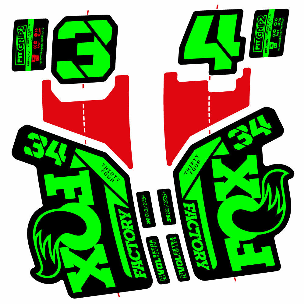 Stickers Fox 34 Factory 29” Autocollants with 2021 2025 MTB Vinyl Stickers Autocollants fourche VTT