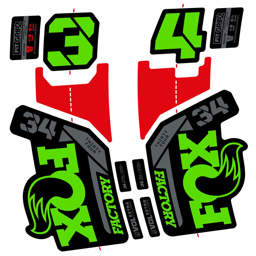 Stickers Fox 34 Factory 29” Autocollants with 2021 2025 MTB Vinyl Stickers Autocollants fourche VTT