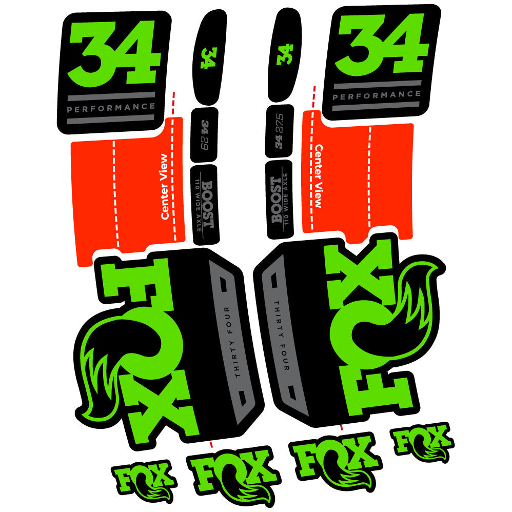 Stickers Fox 34 Performance 2019 compatibles Autocollants fourche VTT
