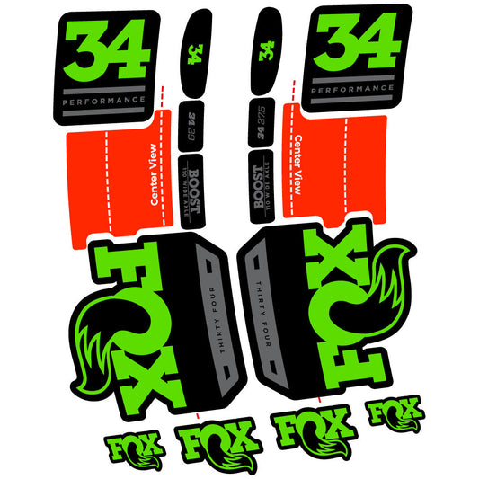 Stickers Fox 34 Performance 2019 compatibles Autocollants fourche VTT