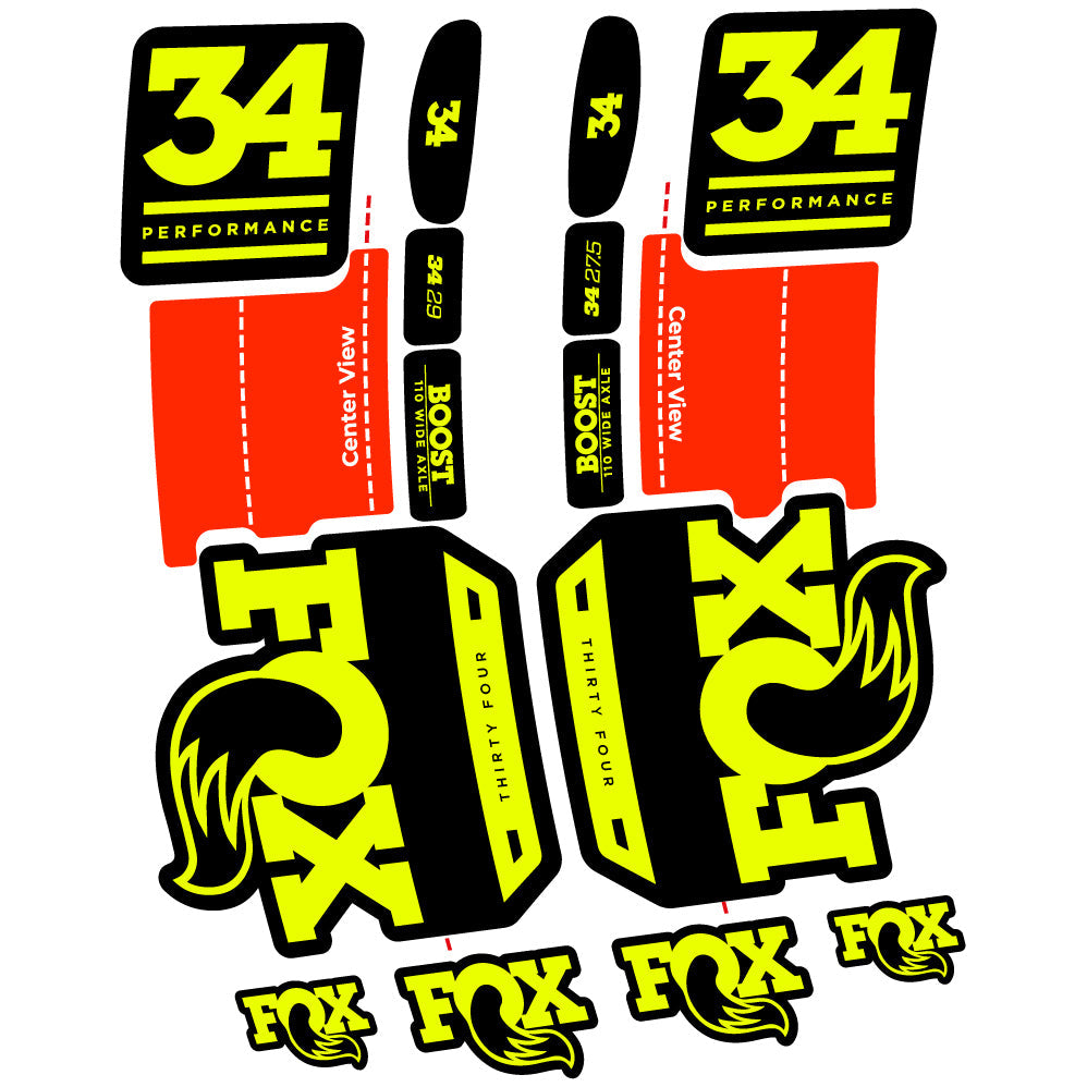 Stickers Fox 34 Performance 2019 compatibles Autocollants fourche VTT