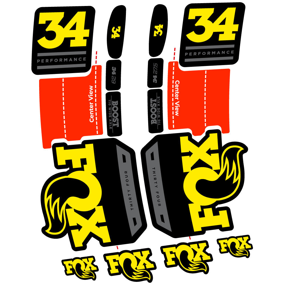 Stickers Fox 34 Performance 2019 compatibles Autocollants fourche VTT