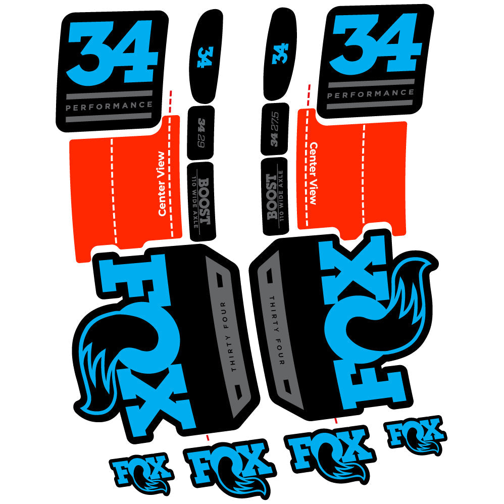 Stickers Fox 34 Performance 2019 compatibles Autocollants fourche VTT
