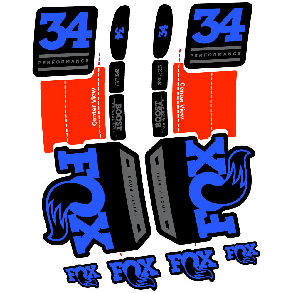 Stickers Fox 34 Performance 2019 compatibles Autocollants fourche VTT