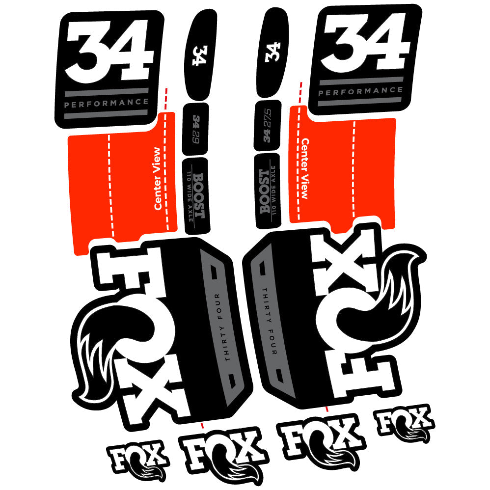 Stickers Fox 34 Performance 2019 compatibles Autocollants fourche VTT