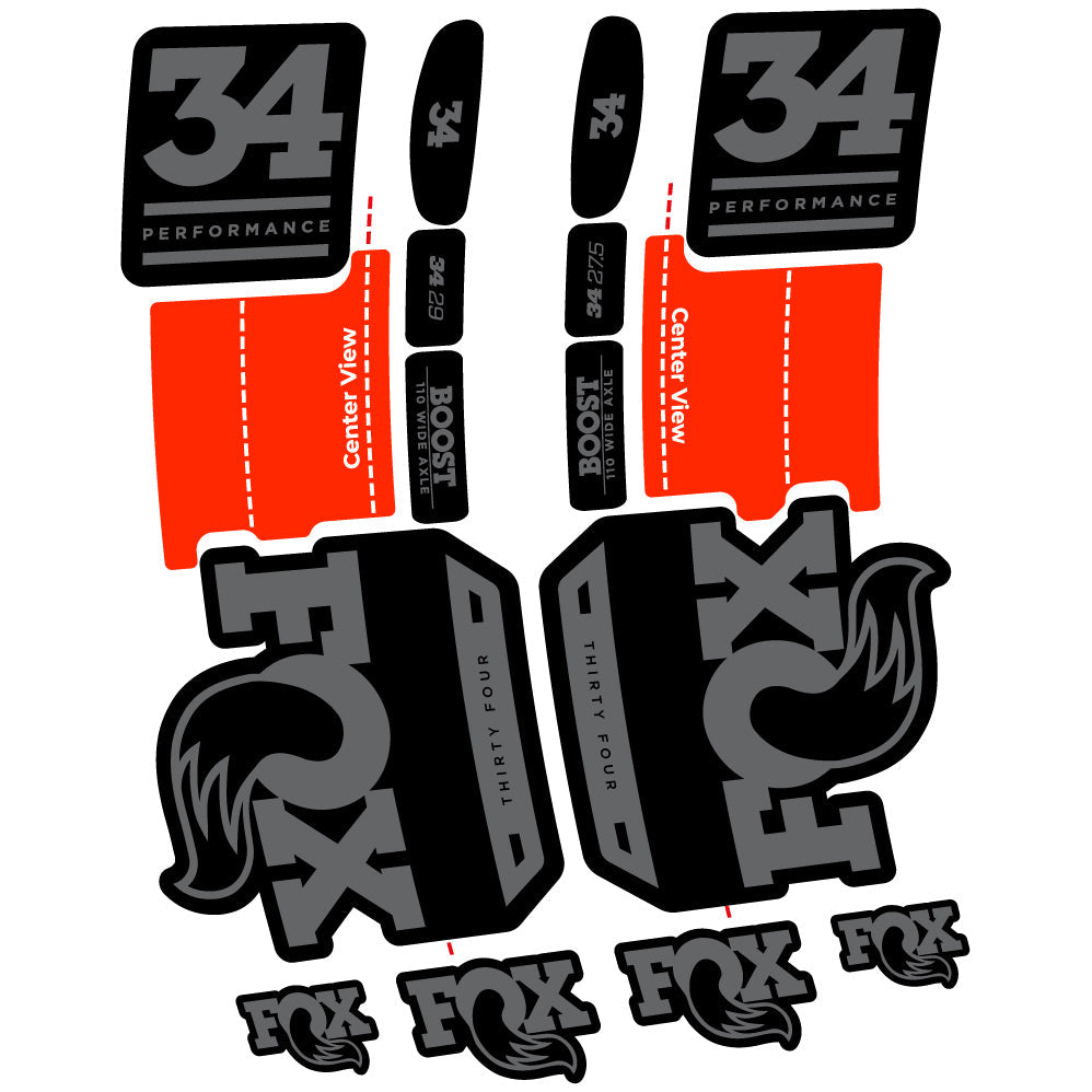 Stickers Fox 34 Performance 2019 compatibles Autocollants fourche VTT