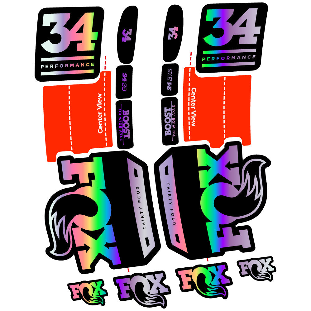 Stickers Fox 34 Performance 2019 compatibles Autocollants fourche VTT