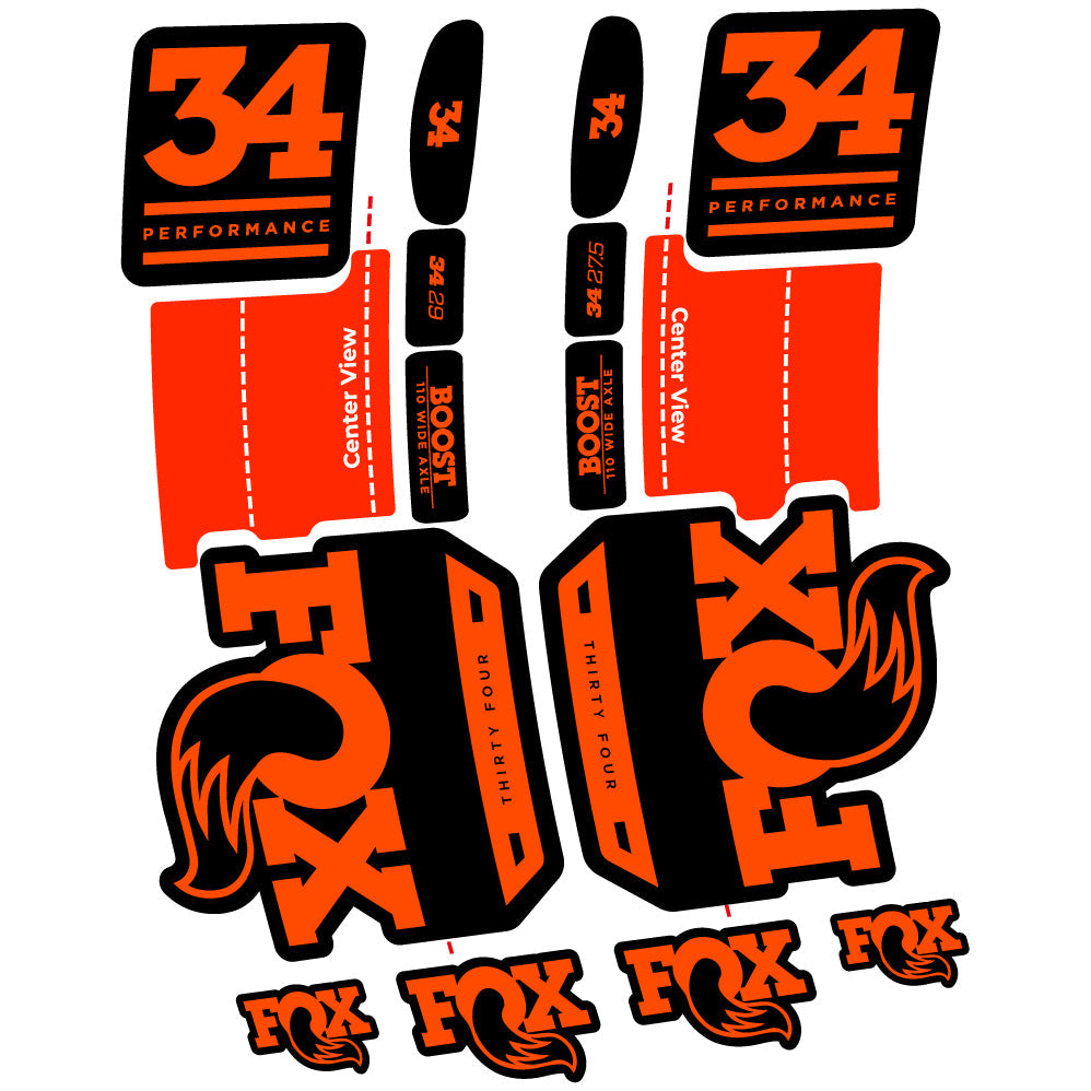 Stickers Fox 34 Performance 2019 compatibles Autocollants fourche VTT