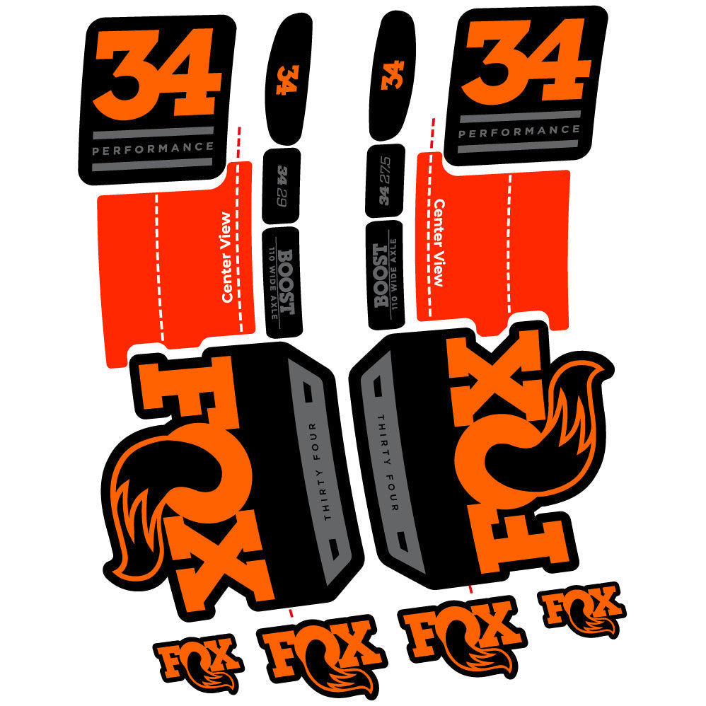 Stickers Fox 34 Performance 2019 compatibles Autocollants fourche VTT