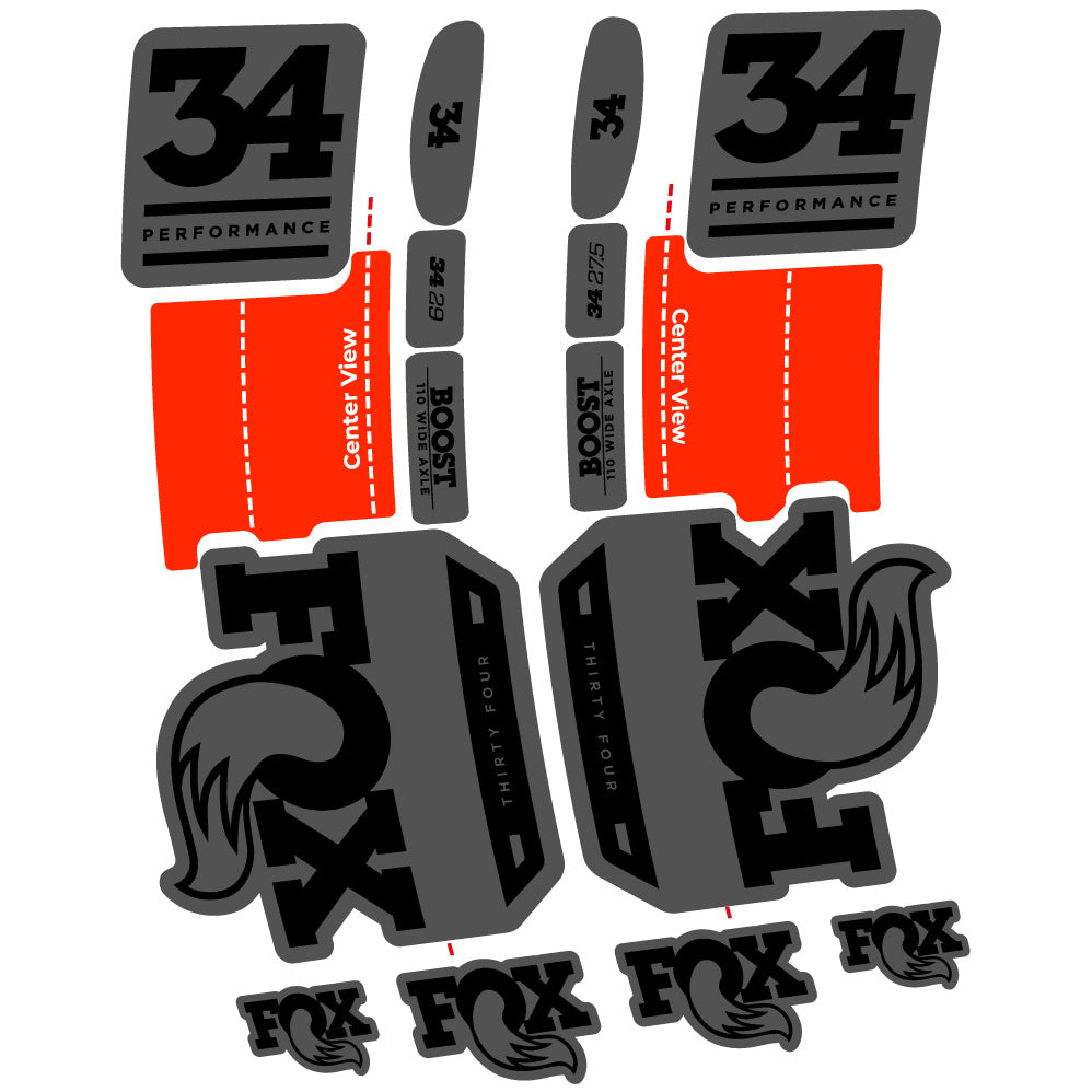 Stickers Fox 34 Performance 2019 compatibles Autocollants fourche VTT