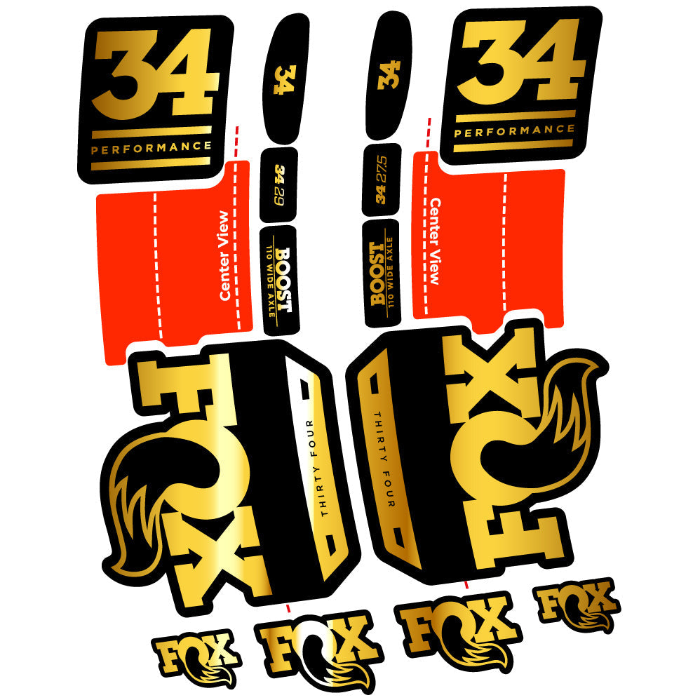 Stickers Fox 34 Performance 2019 compatibles Autocollants fourche VTT