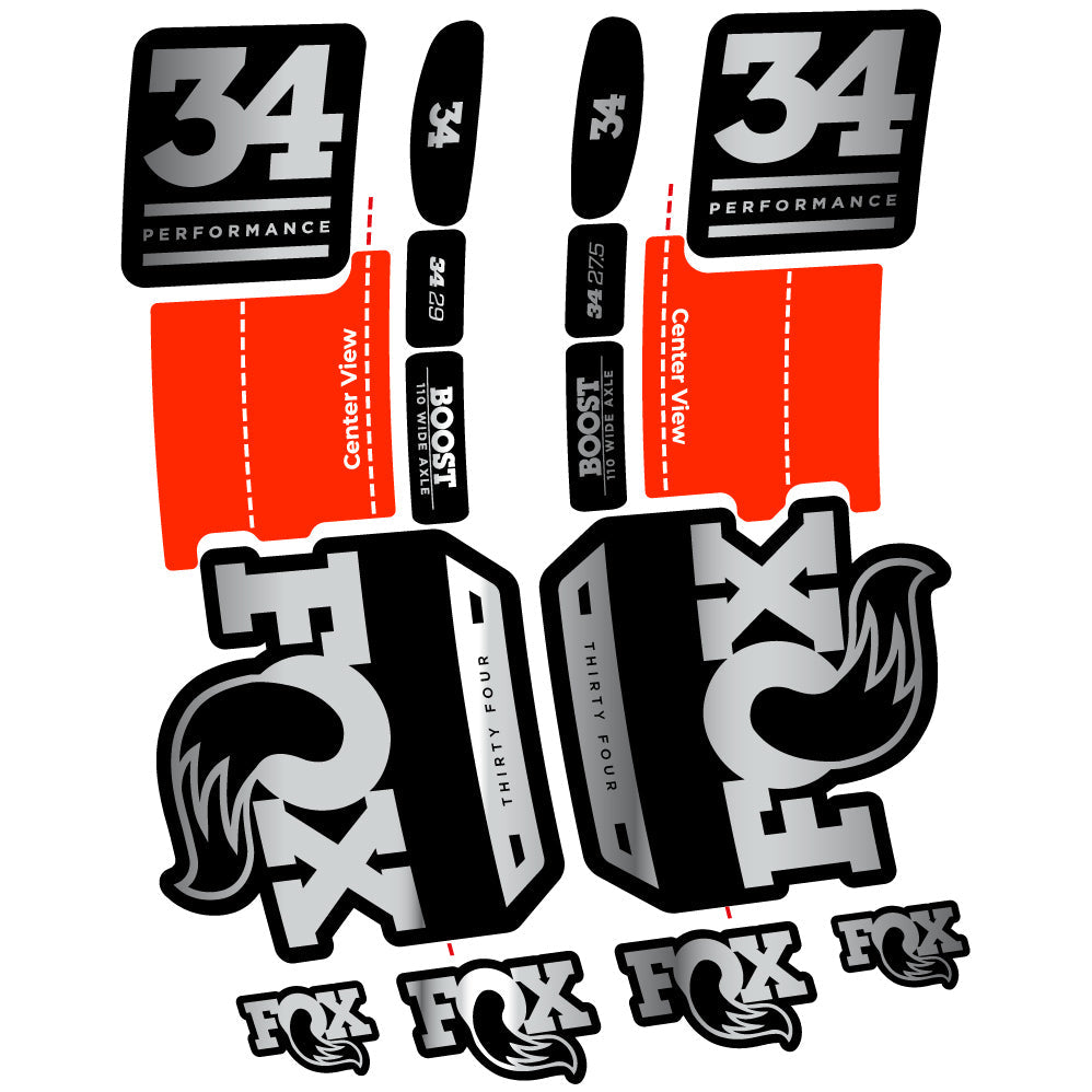 Stickers Fox 34 Performance 2019 compatibles Autocollants fourche VTT