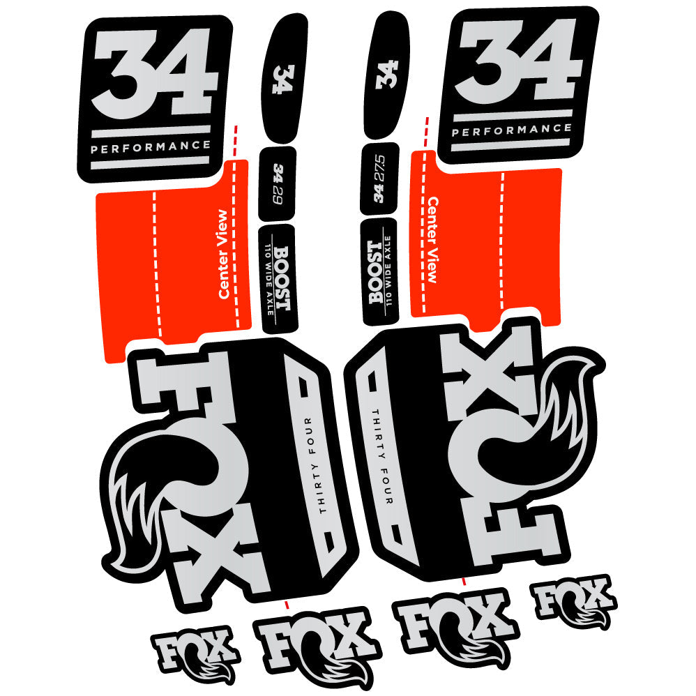Stickers Fox 34 Performance 2019 compatibles Autocollants fourche VTT