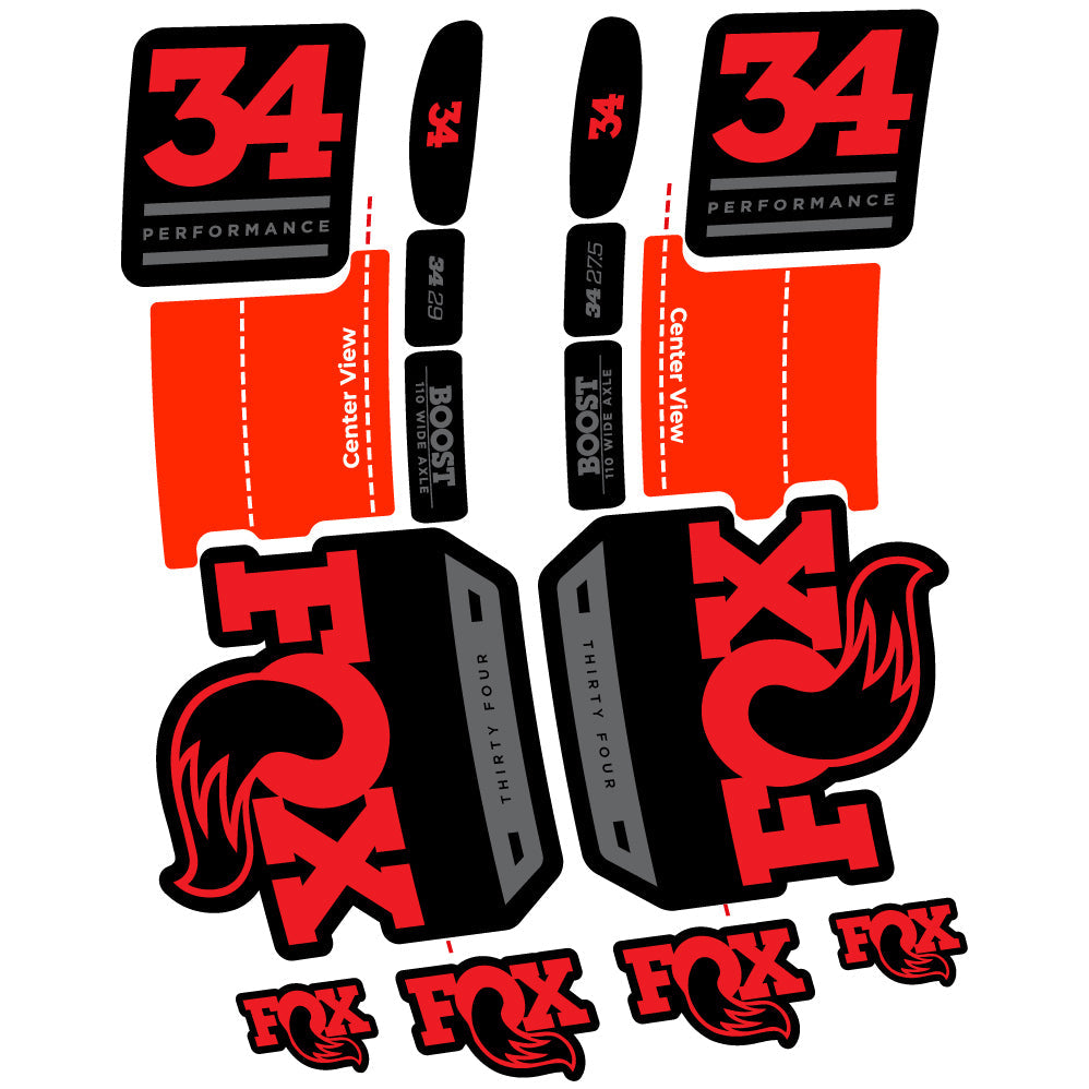 Stickers Fox 34 Performance 2019 compatibles Autocollants fourche VTT