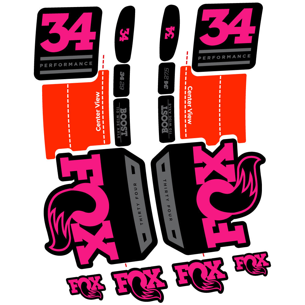 Stickers Fox 34 Performance 2019 compatibles Autocollants fourche VTT