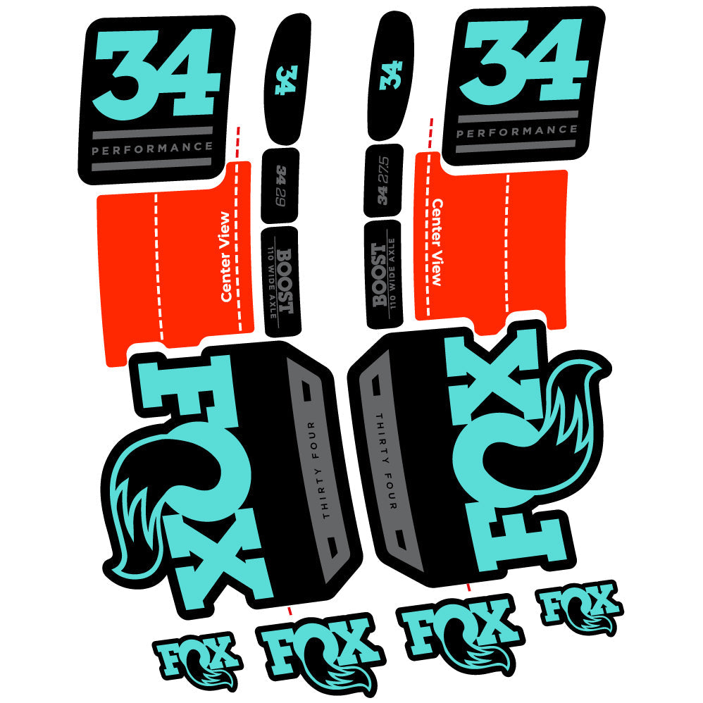 Stickers Fox 34 Performance 2019 compatibles Autocollants fourche VTT