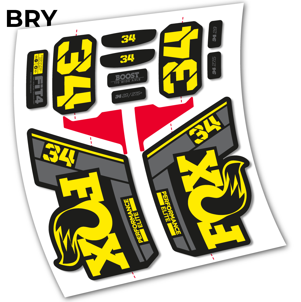 Stickers Fox 34 Performance Elite 2021 compatibles Autocollants fourche VTT