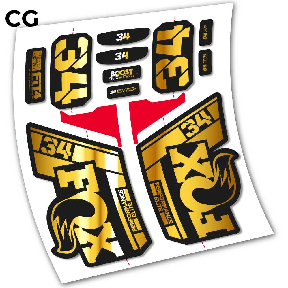 Stickers Fox 34 Performance Elite 2021 compatibles Autocollants fourche VTT
