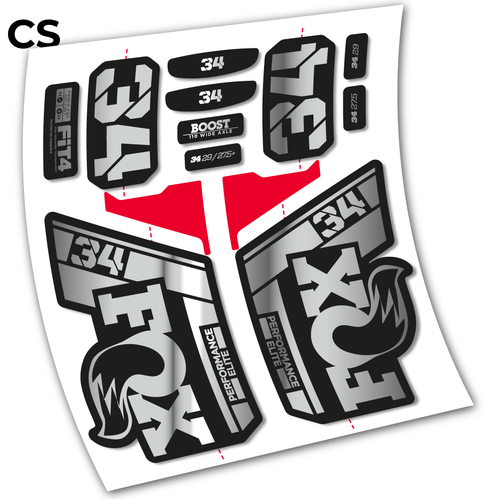 Stickers Fox 34 Performance Elite 2021 compatibles Autocollants fourche VTT