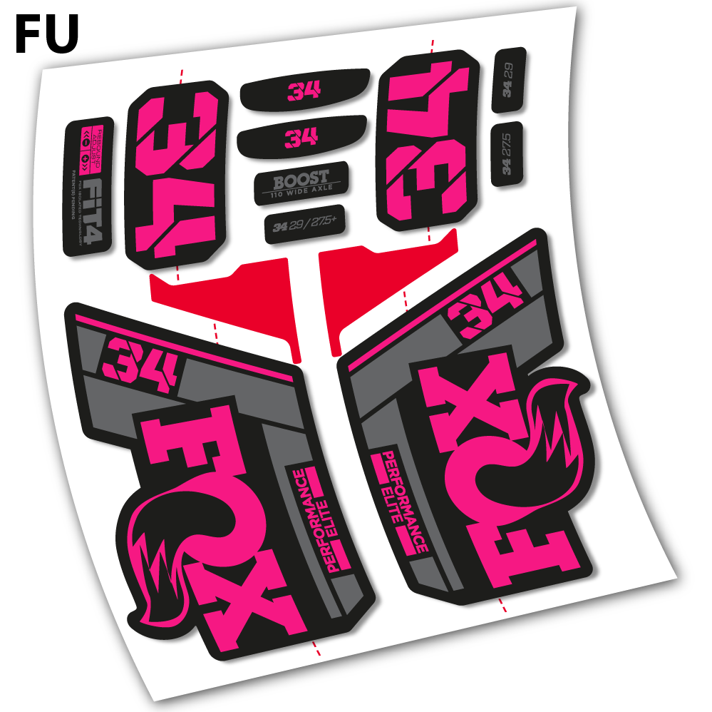 Stickers Fox 34 Performance Elite 2021 compatibles Autocollants fourche VTT