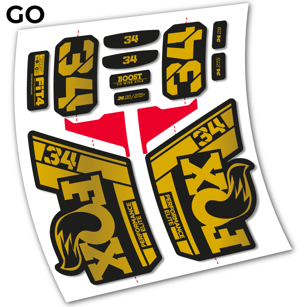 Stickers Fox 34 Performance Elite 2021 compatibles Autocollants fourche VTT