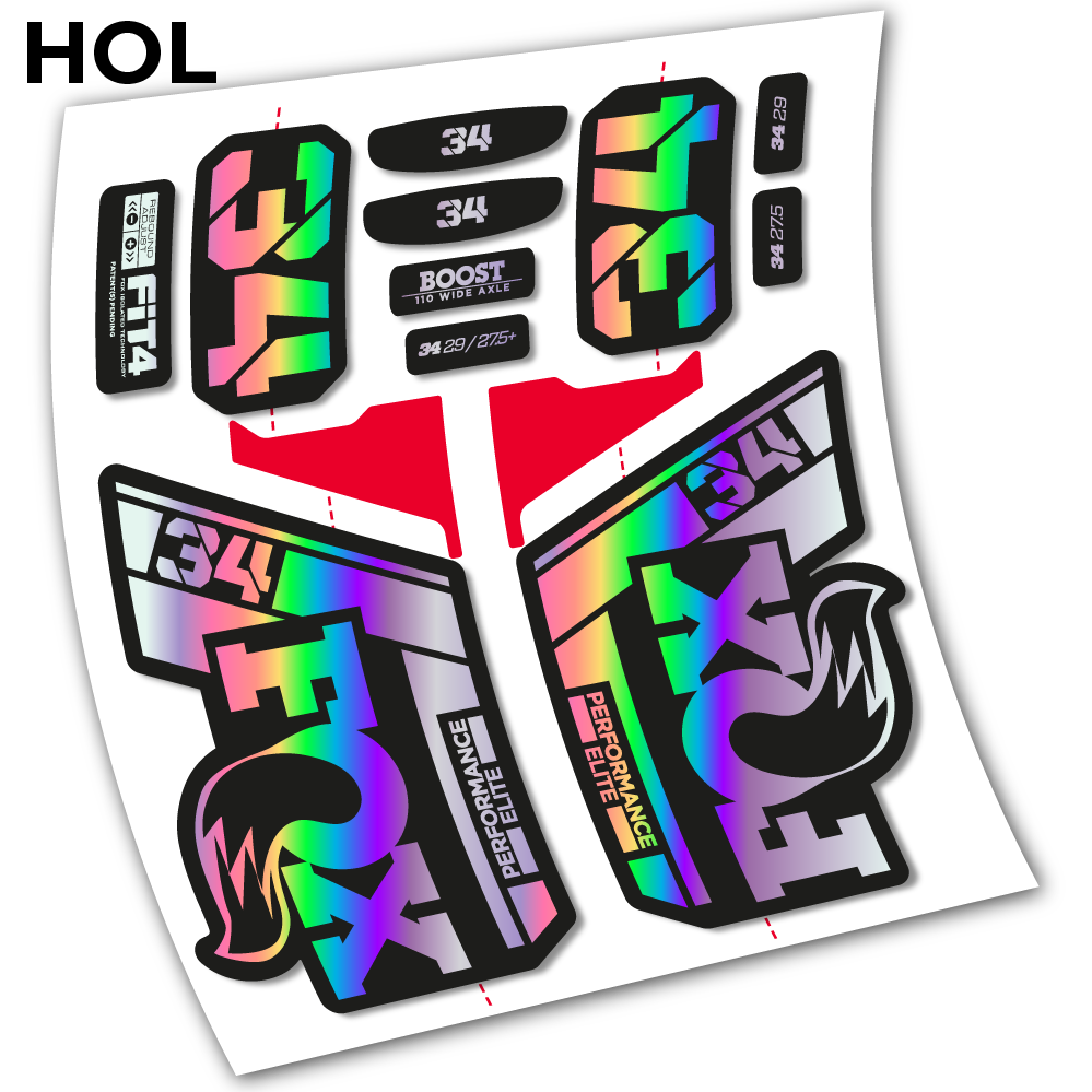 Stickers Fox 34 Performance Elite 2021 compatibles Autocollants fourche VTT