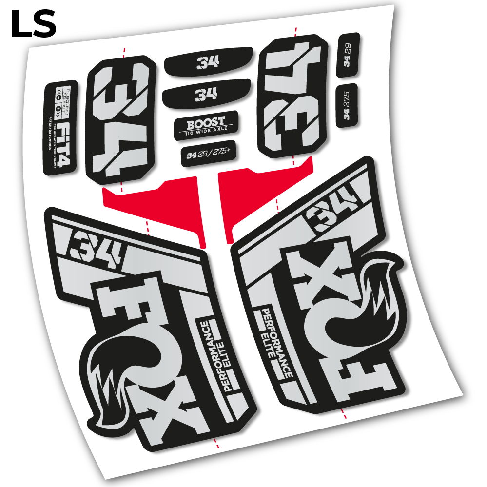 Stickers Fox 34 Performance Elite 2021 compatibles Autocollants fourche VTT