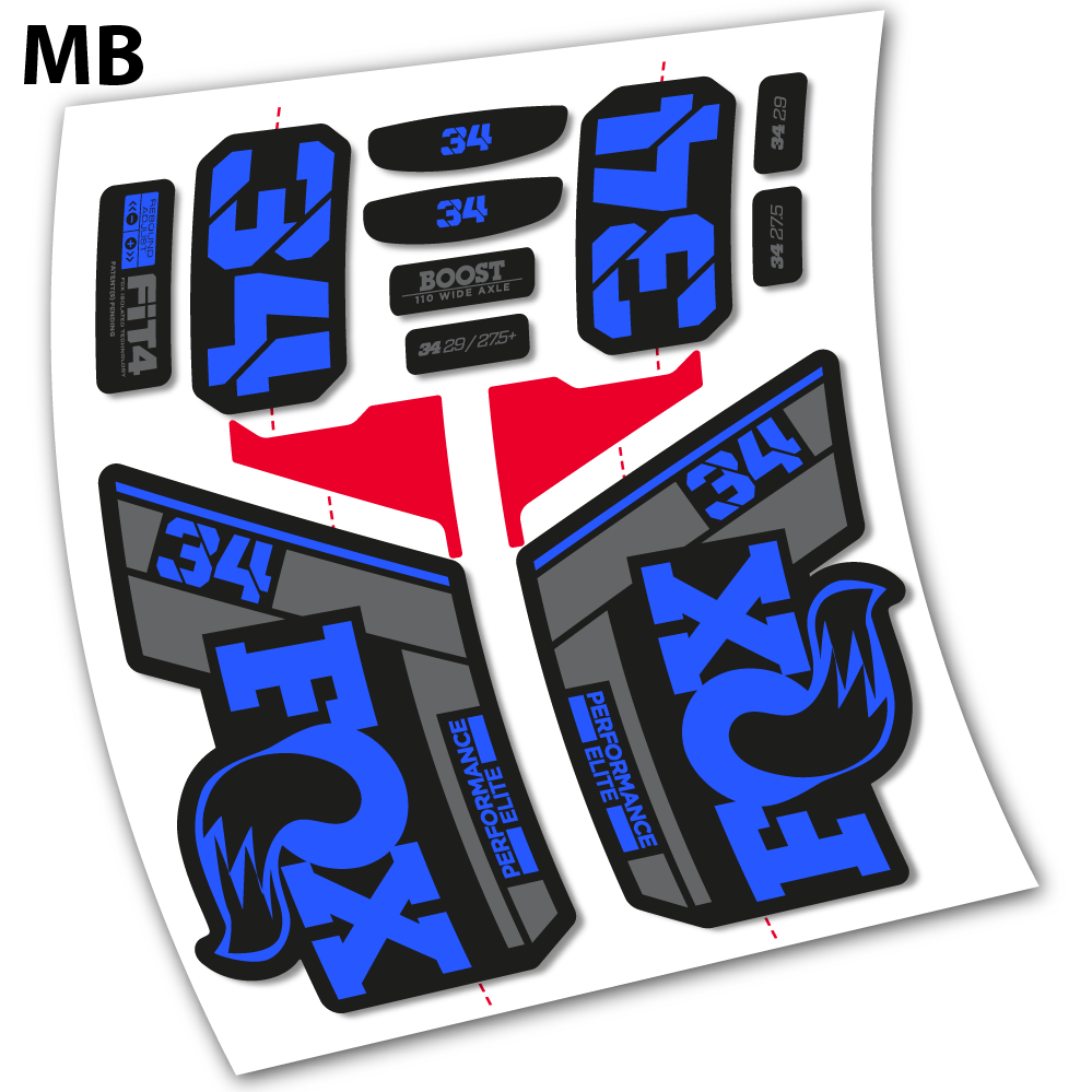 Stickers Fox 34 Performance Elite 2021 compatibles Autocollants fourche VTT