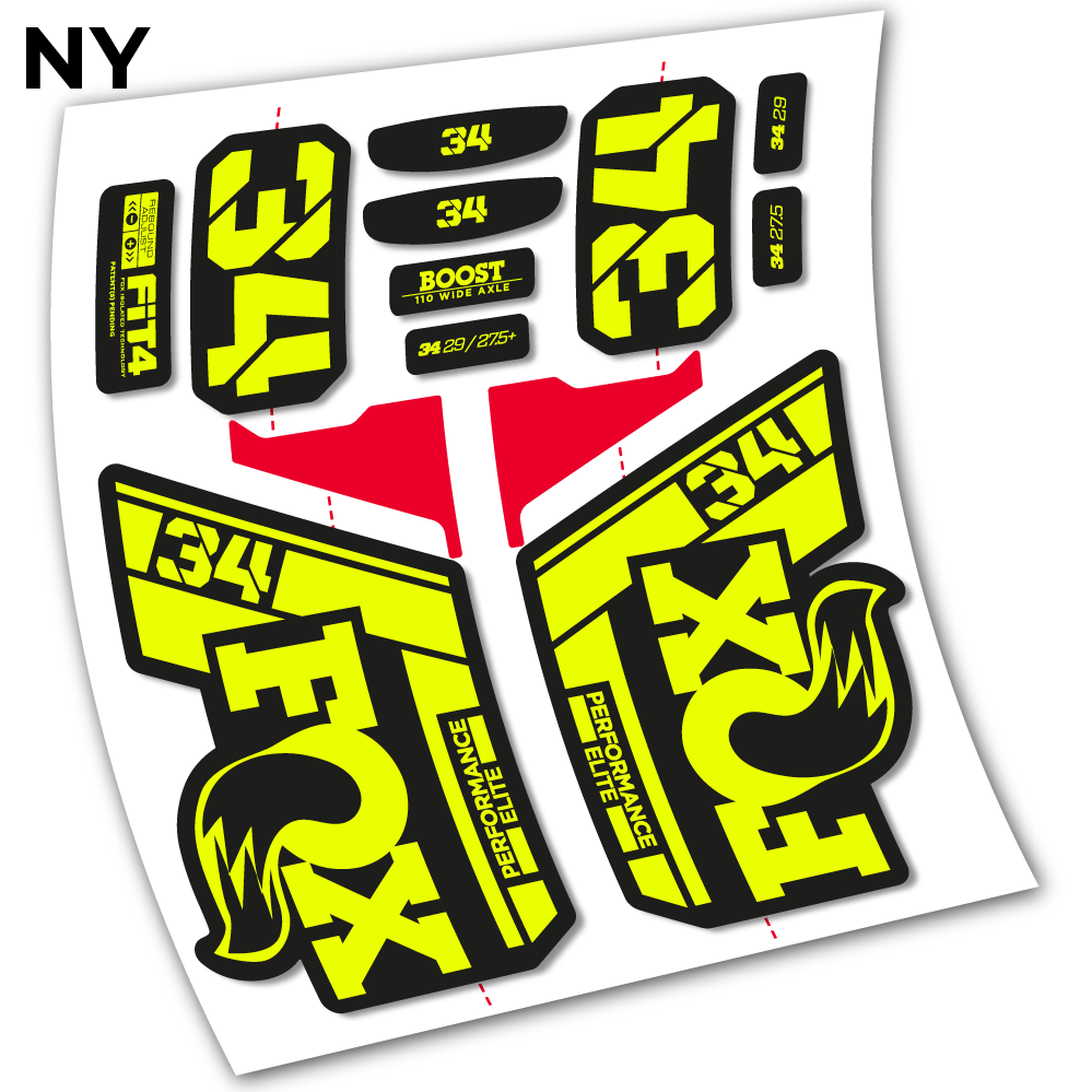 Stickers Fox 34 Performance Elite 2021 compatibles Autocollants fourche VTT