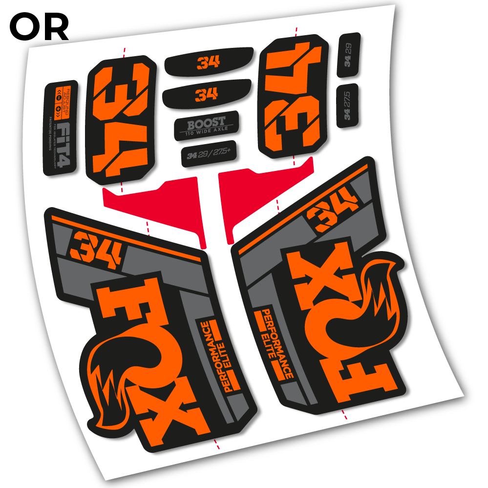 Stickers Fox 34 Performance Elite 2021 compatibles Autocollants fourche VTT