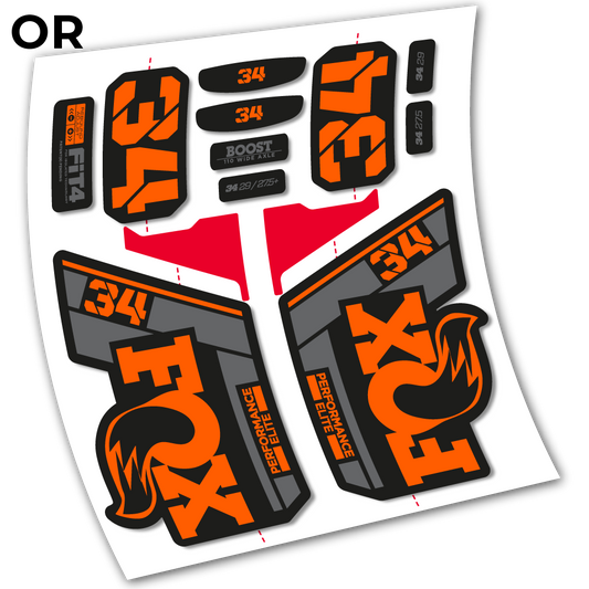 Stickers Fox 34 Performance Elite 2021 compatibles Autocollants fourche VTT