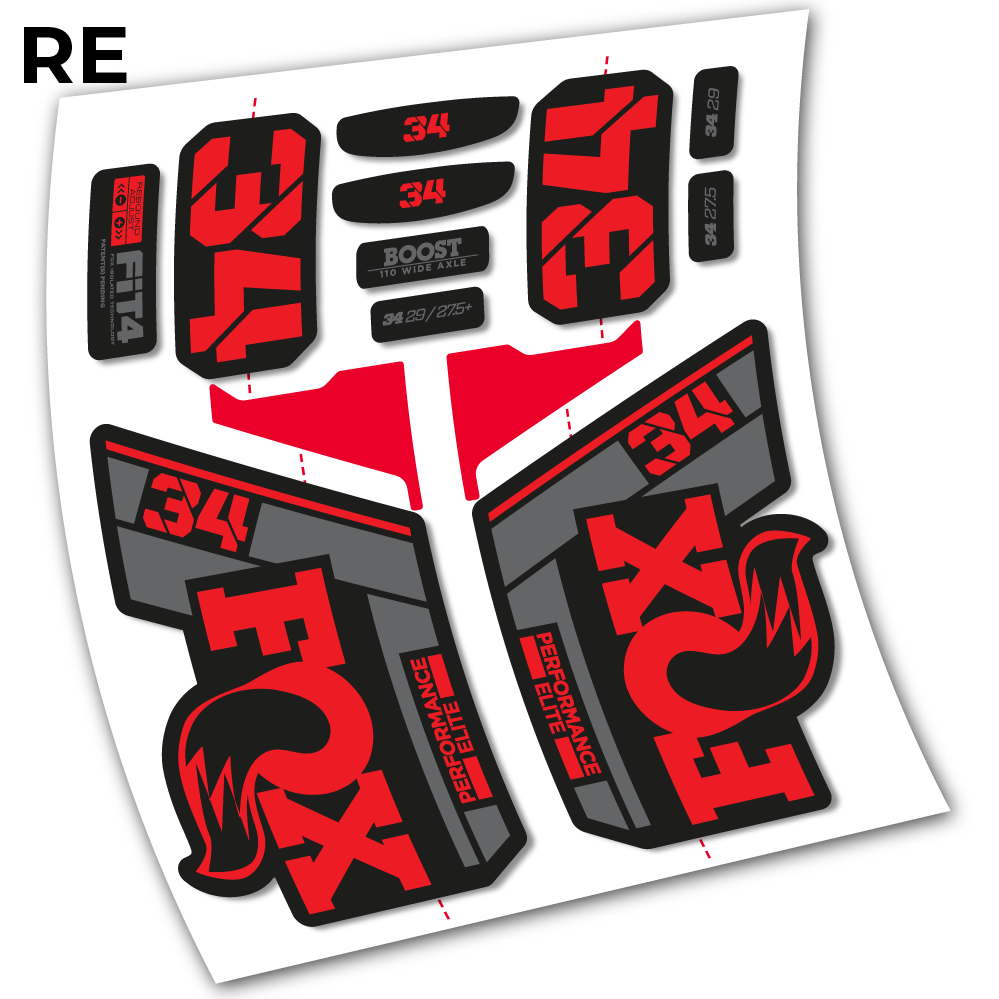 Stickers Fox 34 Performance Elite 2021 compatibles Autocollants fourche VTT